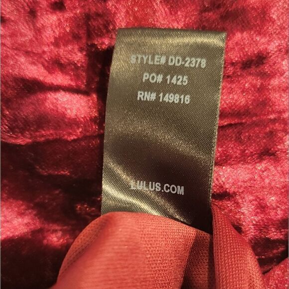 Lulu's Totally Obsessed Burgundy Velvet Slip Open Back Mini Dress L - Picture 13 of 13